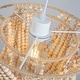 preview thumbnail 8 of 9, Boho Wood Beaded Chandelier Pendant Plug-in Chandelier Light 1-Light