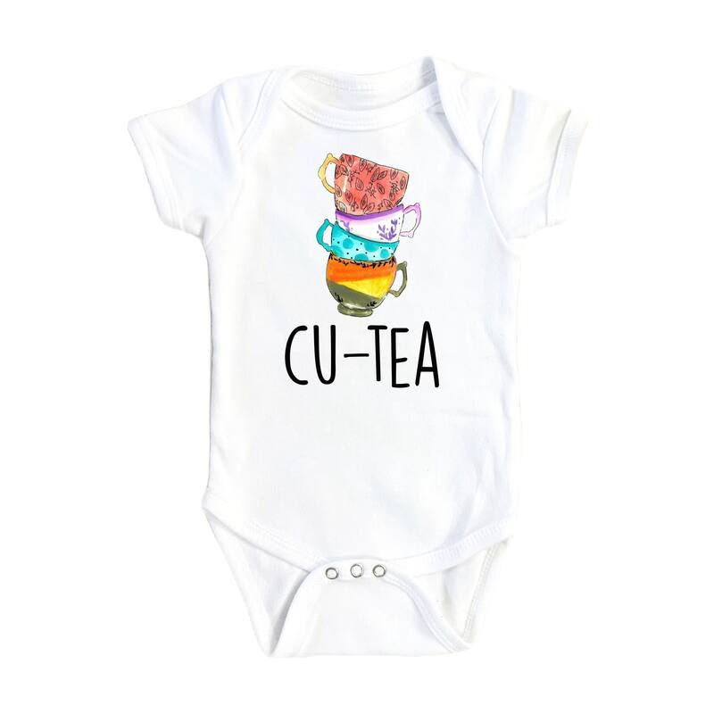Tea Cutie - Baby Boy Girl Clothes Infant Bodysuit Funny Cute Newborn 1A - White - 6-9M