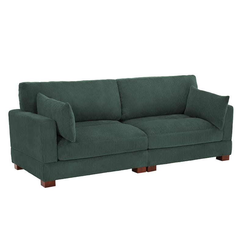 Modern Corduroy Modular Couch Sectional Sofa With Pillows