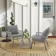 preview thumbnail 17 of 52, EROMMY 3-Piece Patio Conversation Set with Glass Table & 2 Armchairs, Seat Cushions