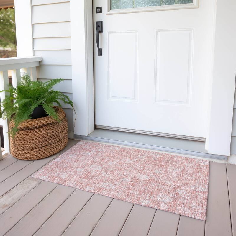 Machine Washable Indoor/ Outdoor Chantille Casual Floral Farmhouse Rug
