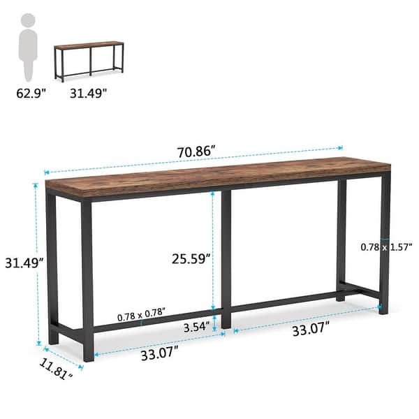 dimension image slide 2 of 3, Extra Long Sofa Table, 70.9 inches Console Table Behind Couch/Sofa, Entrance Table/Bar Table