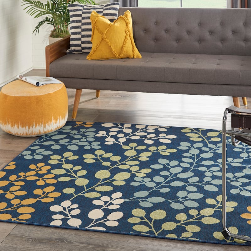 Nourison Caribbean Indoor/Outdoor Modern Floral Area Rug