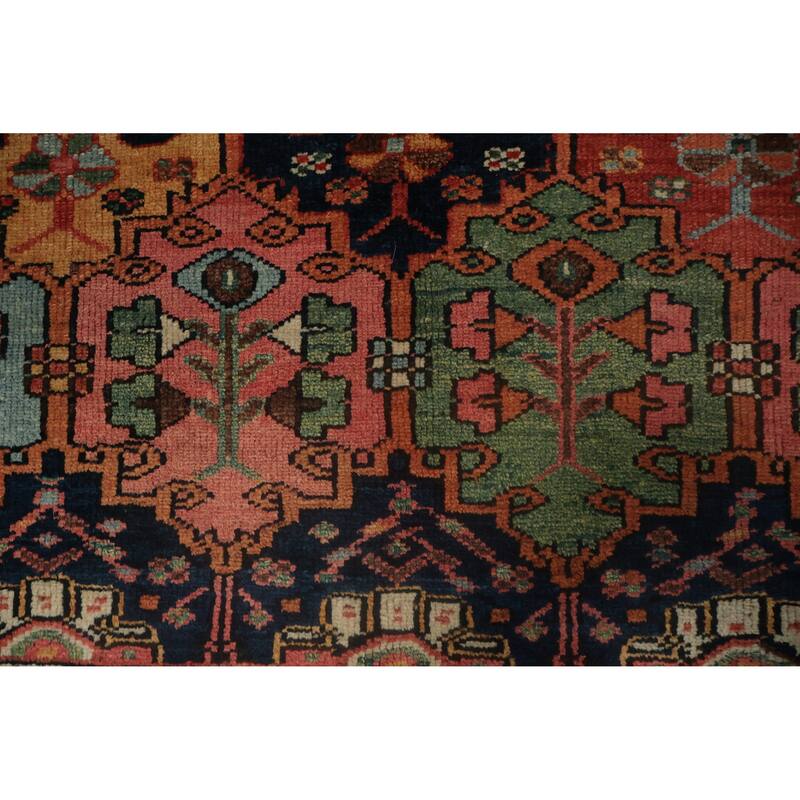 Hand Knotted Oriental 100% Wool Carpet Traditional All-Over Oranges & Rust Bakhtiari Area Rug - 9' 6'' X 5' 3''