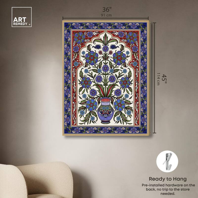 Royal Vase Bloom Canvas by Art Remedy, Gallery Wrapped