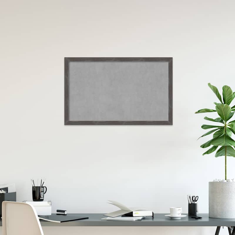 Amanti Art Woodridge Rustic Grey Framed Magnetic Board