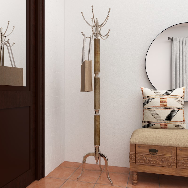 Silver or Gold Aluminum Traditional Coat Rack
