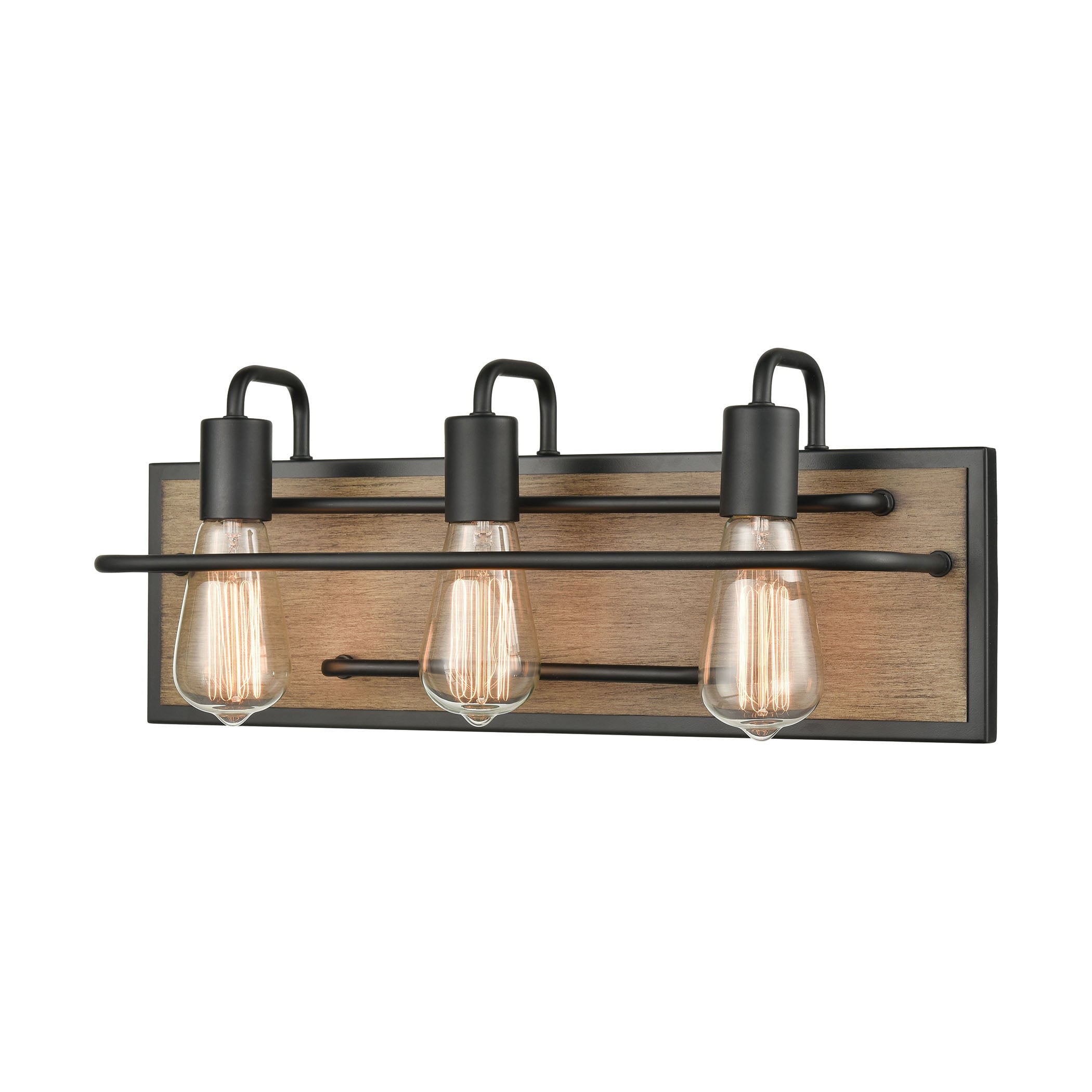 Atlas Lighting Copley Industrial 1/3/4-Light Aspen and Matte Black Bathroom Vanity Light