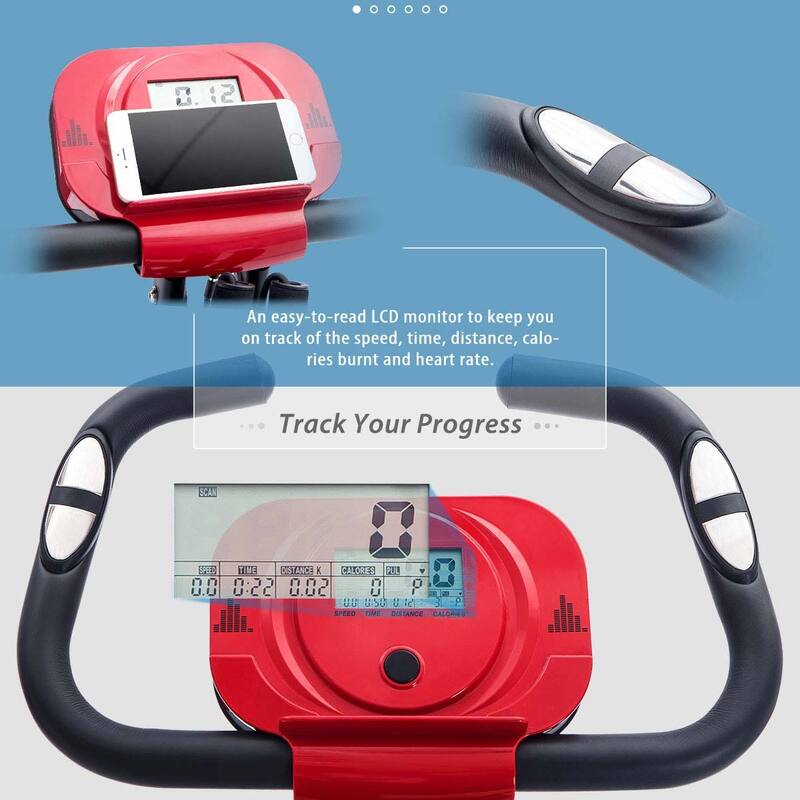 Folding Exercise Bike, Fitness Upright and Recumbent X-Bike