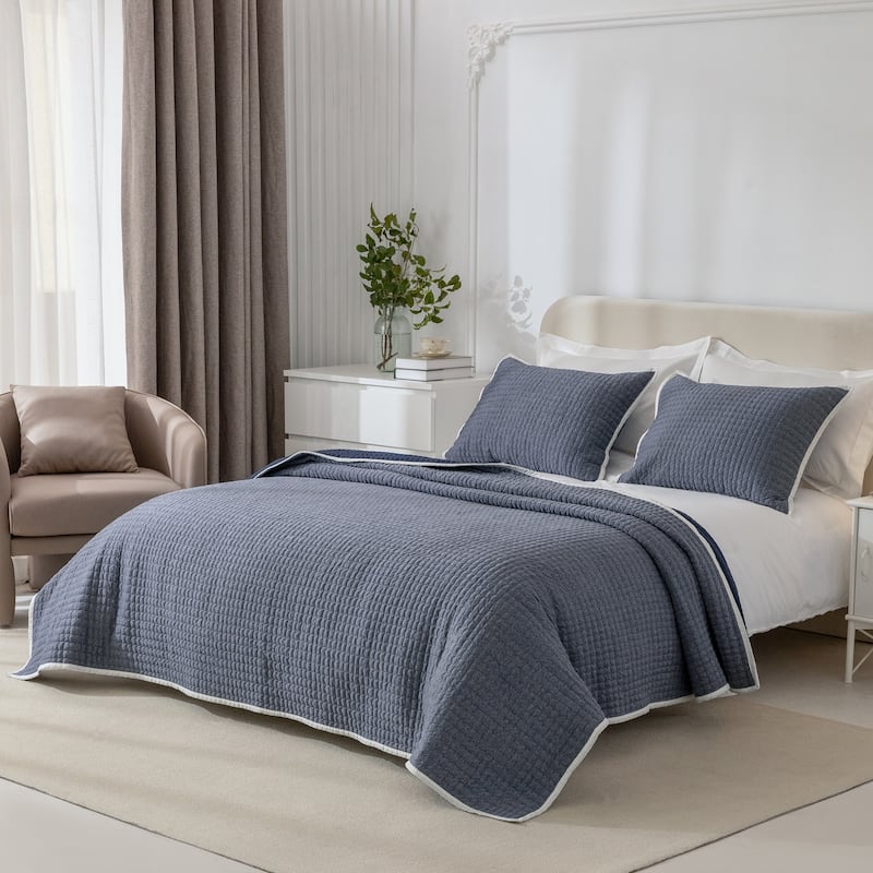 Cotton Reversible 3 Piece Quilt Set