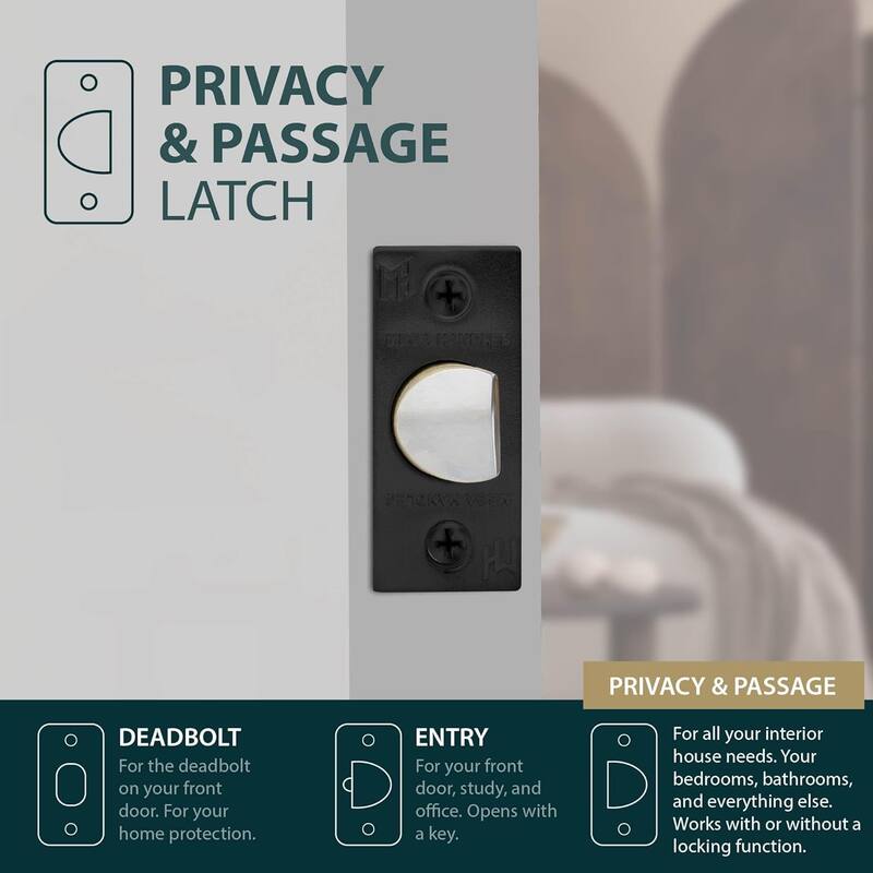 Mega Handles 2-Way Adjustable Door Latch | Universal Half Moon Spindles | For Hidden & Interior Door Lock Systems