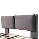 preview thumbnail 12 of 11, Queen Size Upholstered Platform Bed with Sensor Light and 2 Large Backrests, Stylish Platform Bed with 2 sets of USB Port, Gray