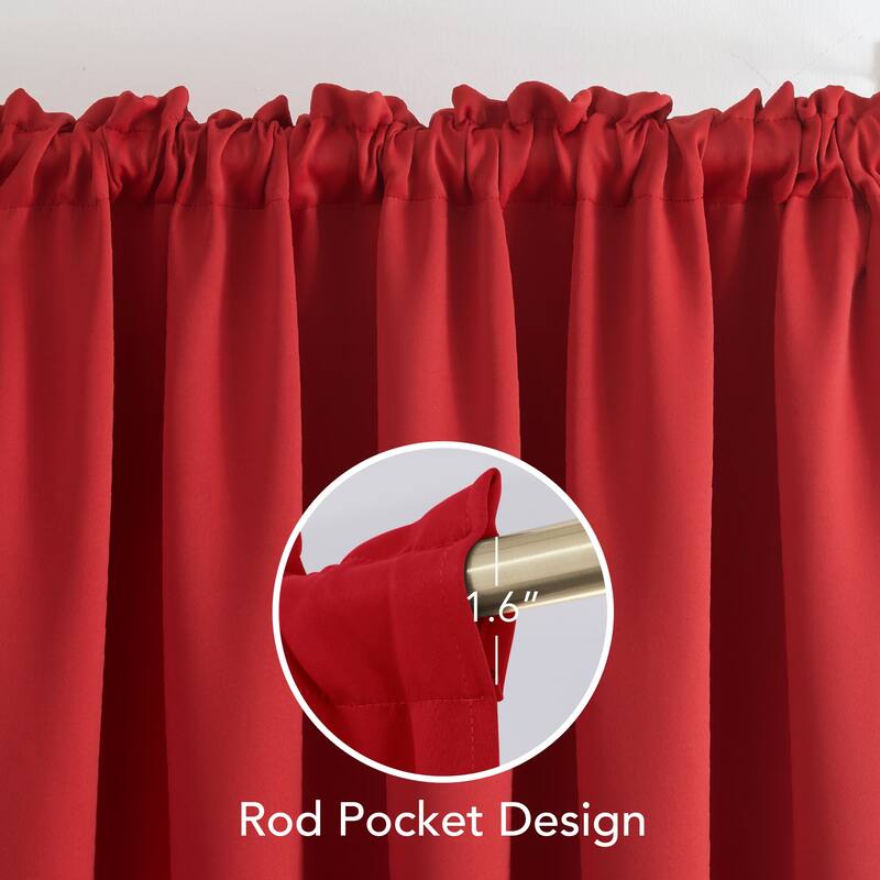 Deconovo Solid Rod Pocket Curtain Panel Pair (2 Panel)