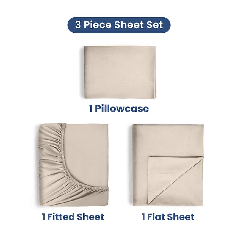 Martex 400 Thread Count Solid Sateen Cotton Sheet Set