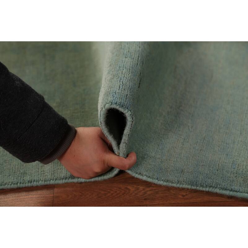 Green & Blue Modern Gabbeh Oriental Rug Handmade Wool Carpet - 3'2" x 4'11"