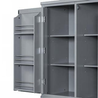 reestanding Kitchen Pantry Cupboard Storage Cabinet with Door Shelves
