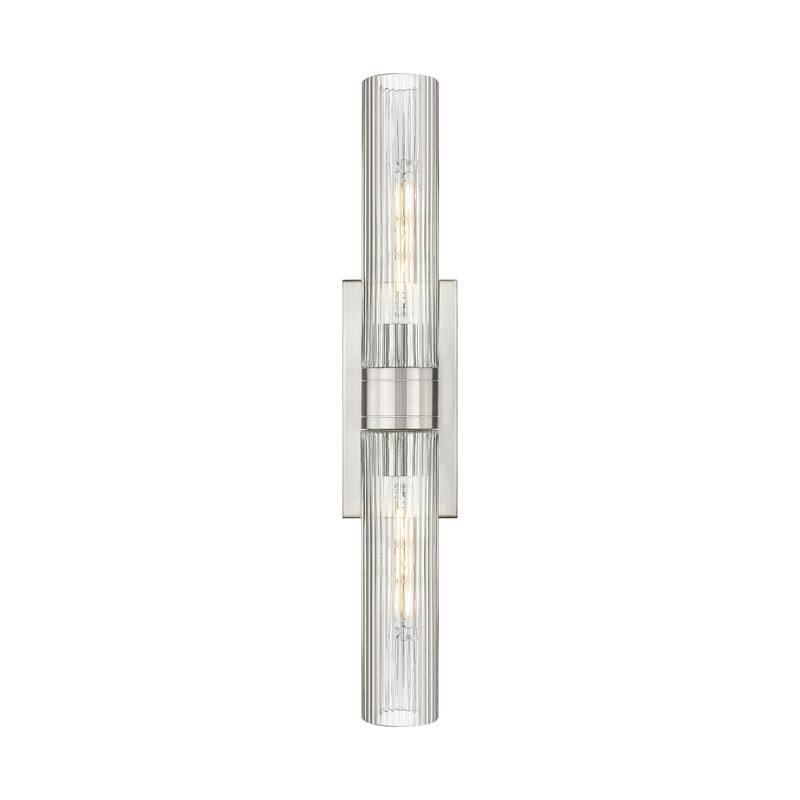 Innovations Lighting 617-2W-3-24 Ballston Urban Vanity Ballston Urban - Satin Nickel / Striped Clear