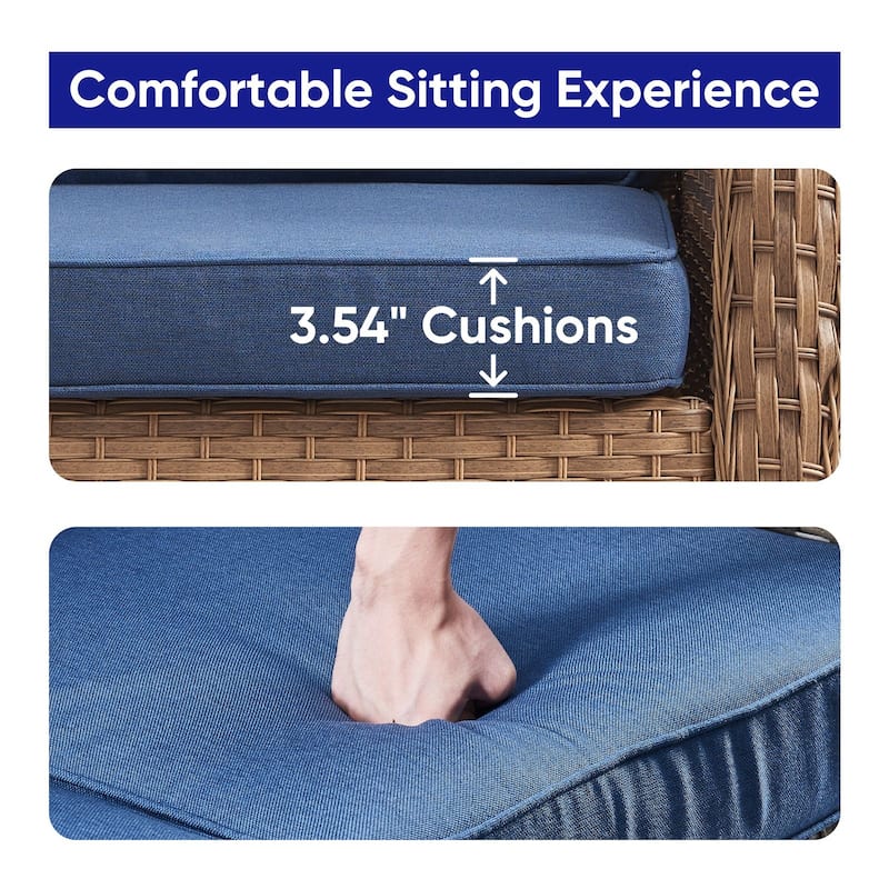 Gymojoy Stylish Patio Loveseat 2 Seat Sofa with Water-Resistant Olefin Cushions