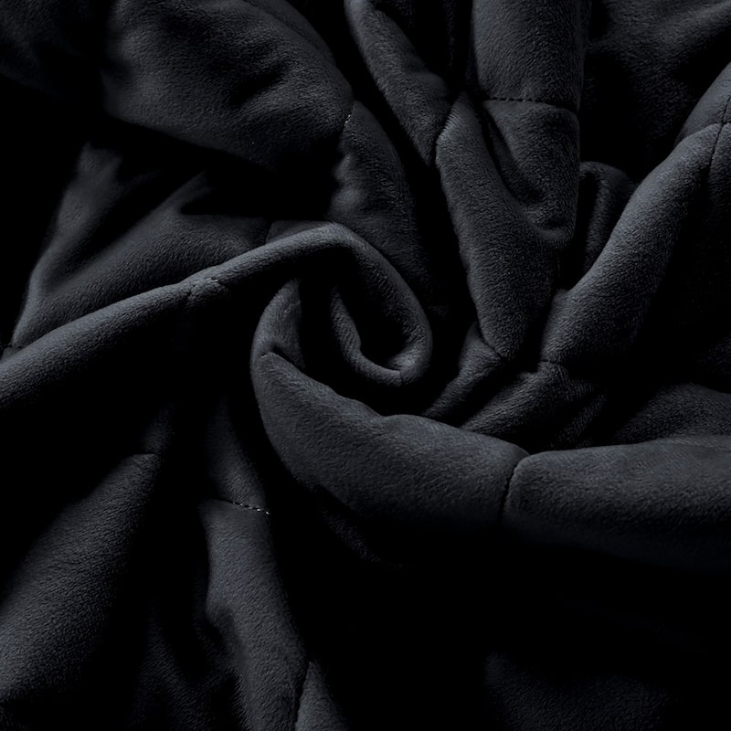 Pointehaven Heavy-Weight Oversized Diamond Design Velvet Quilt Sets