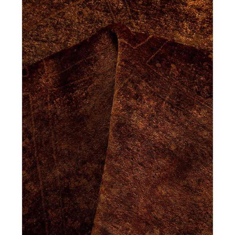 Overdyed One-of-a-Kind Hand-Knotted Area Rug - Brown - 8' 1" x 8' 1"