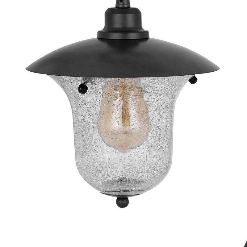 Lem 32 Inch Table Lamp, Classic Lantern, Glass Shade, Bronze Metal Finish