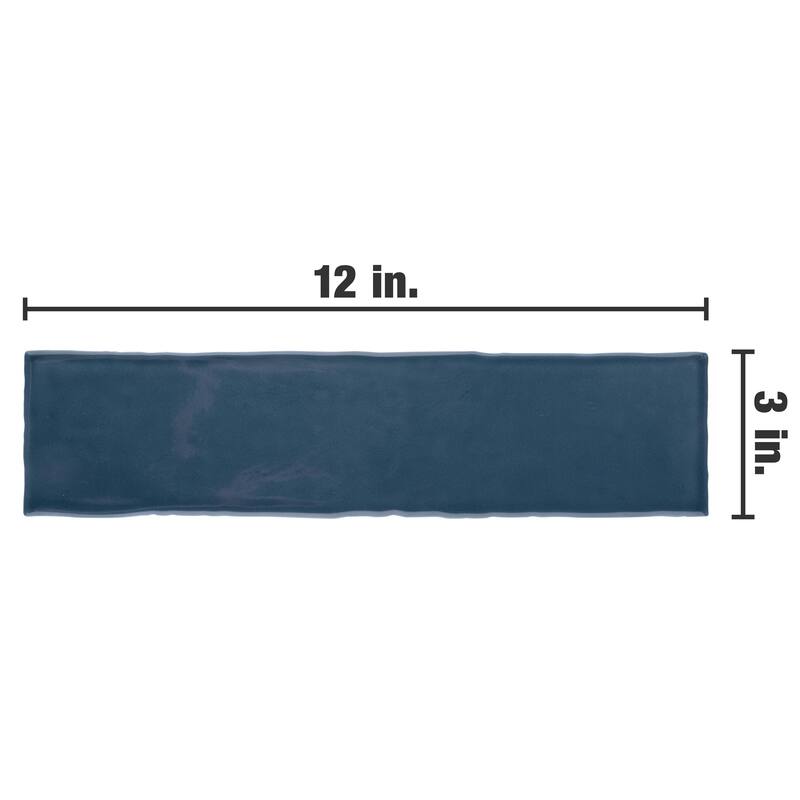 Merola Tile Castillo Denim 3" x 12" Ceramic Wall Tile