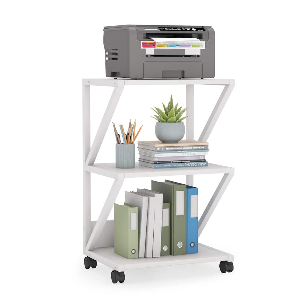 Printer Stand, 3-Tier Rolling Printer Cart Under Desk Storage