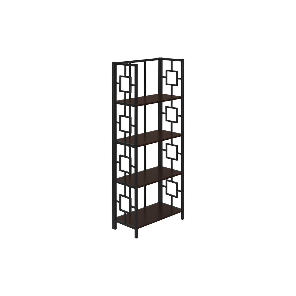 4 Tier Metal Etagere Bookshelf, Modern Contemporary 62"h Bookcase, for Living Room, Entryway, Office Bedroom