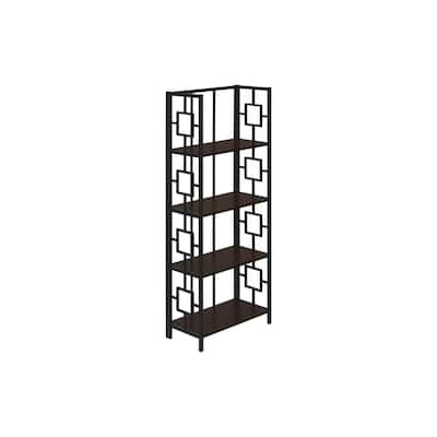 Bookshelf, Bookcase, Etagere, 4 Tier, 62"h, Office, Bedroom, Laminate, Metal, Contemporary, Modern
