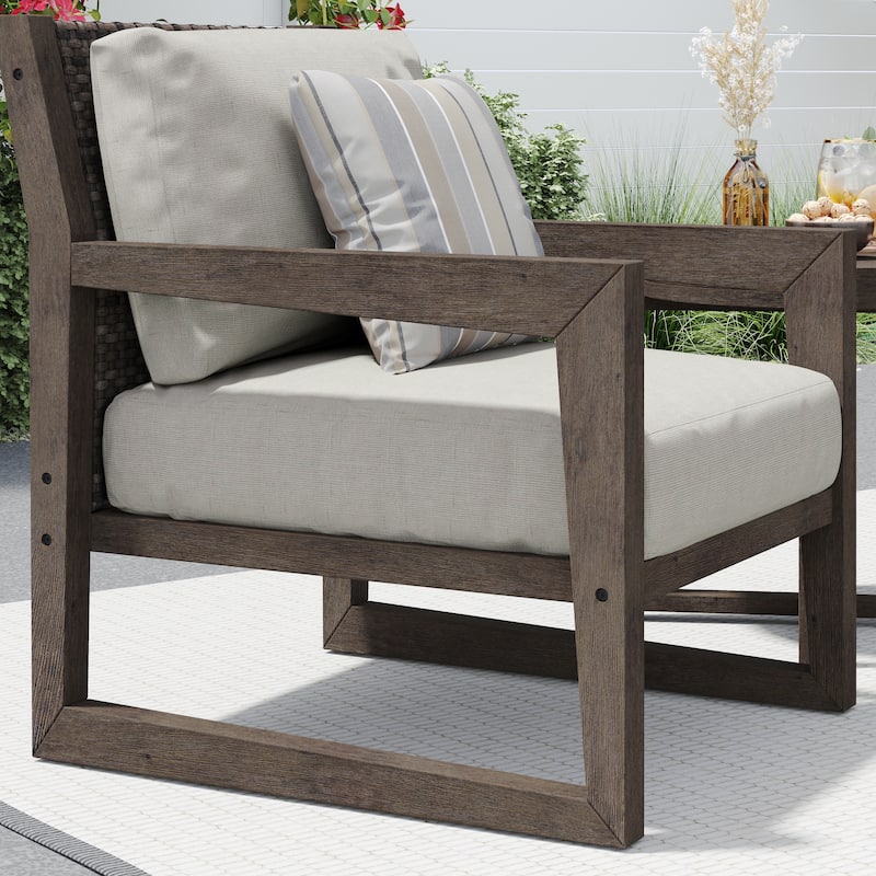Corvus Augusta 3-piece Outdoor Chat Set with Sunbrella Pillows