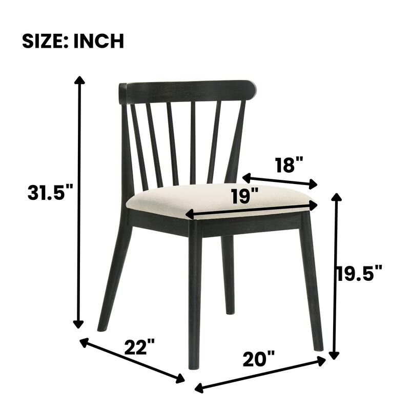 2 Pieces Set Dining Side Chair Rustic Modern Farmhouse Design Retro Design Easy to Assembly