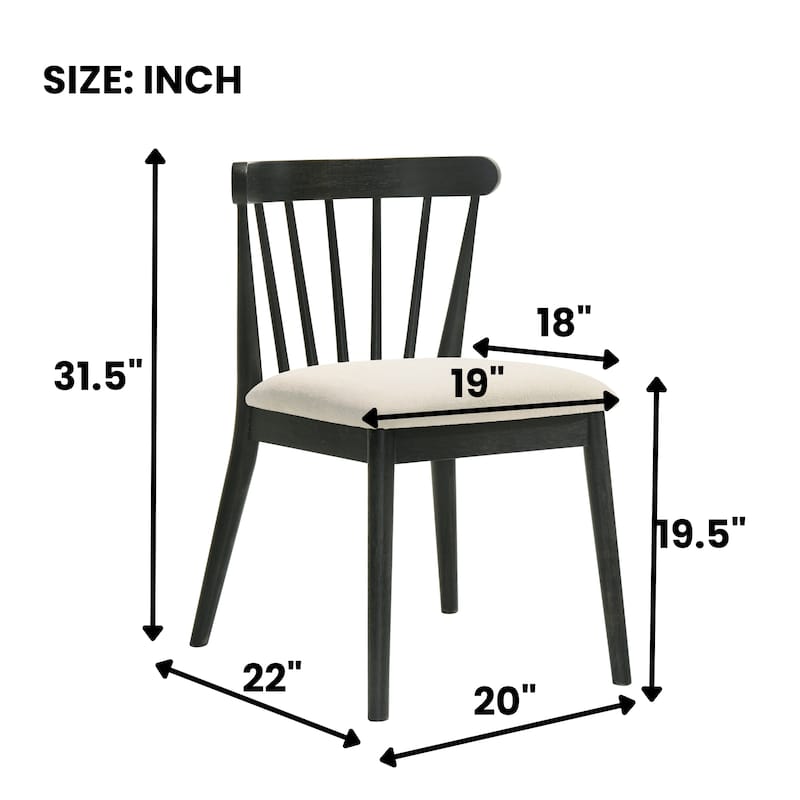 Wood Dining Chair Solid Chair Set of 2