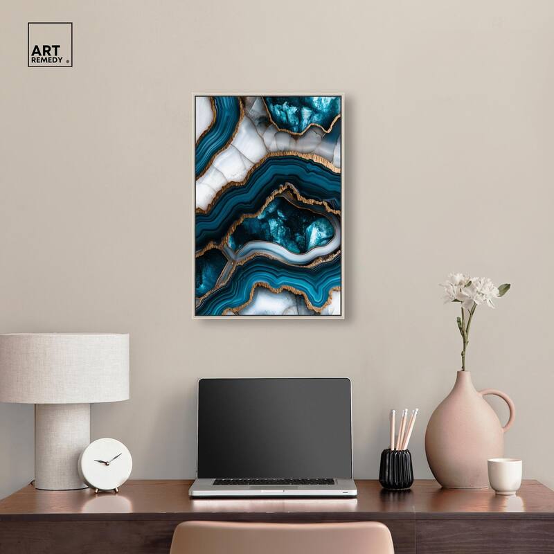 Teal Tectonic III Canvas by Art Remedy