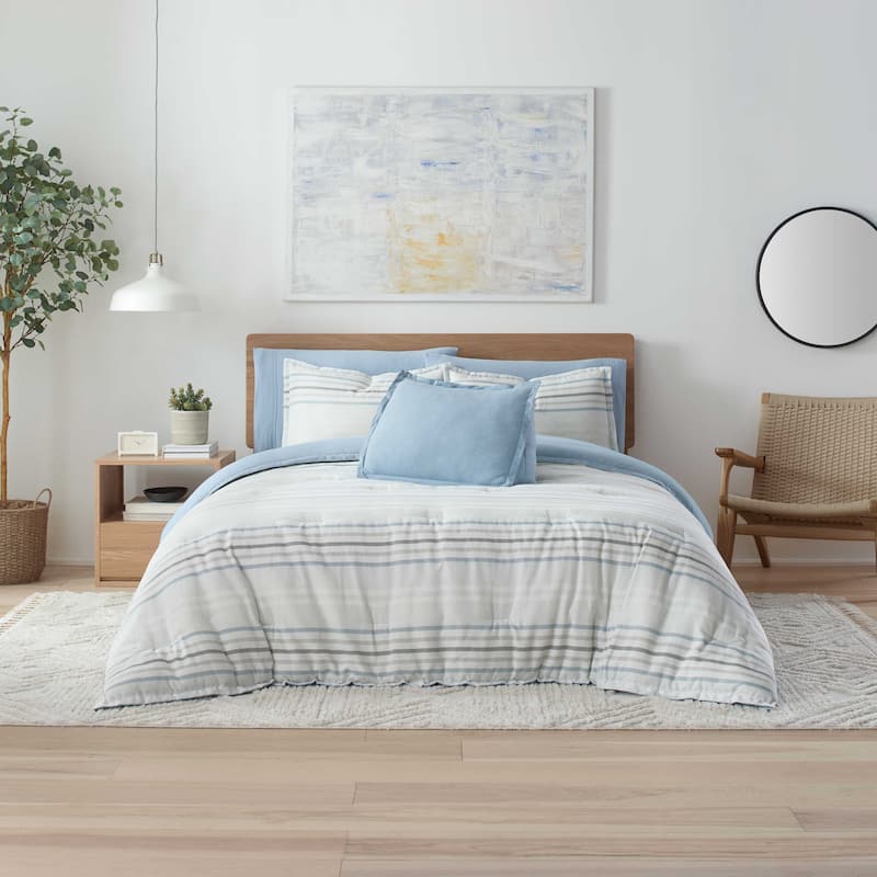 Vellux Bergen Blue/Grey Comforter Set