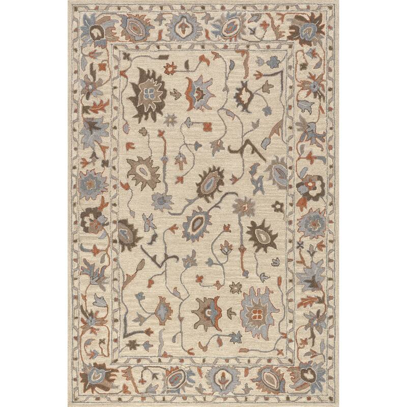 Woodland Bordered Wool Area Rug