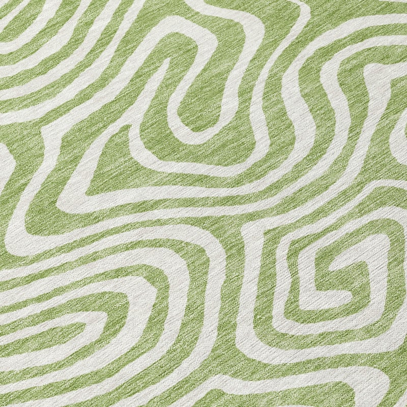 Machine Washable Indoor/ Outdoor Abstract Modern Chantille Rug