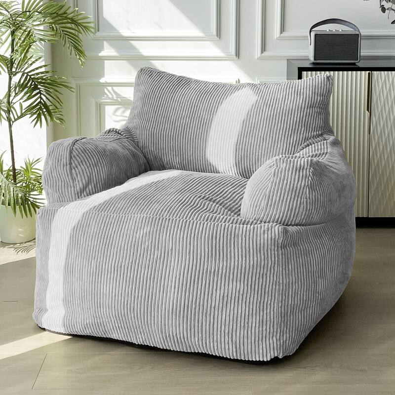 Big Stuffed Lazy Sofa Bean Bag Chair - Grey