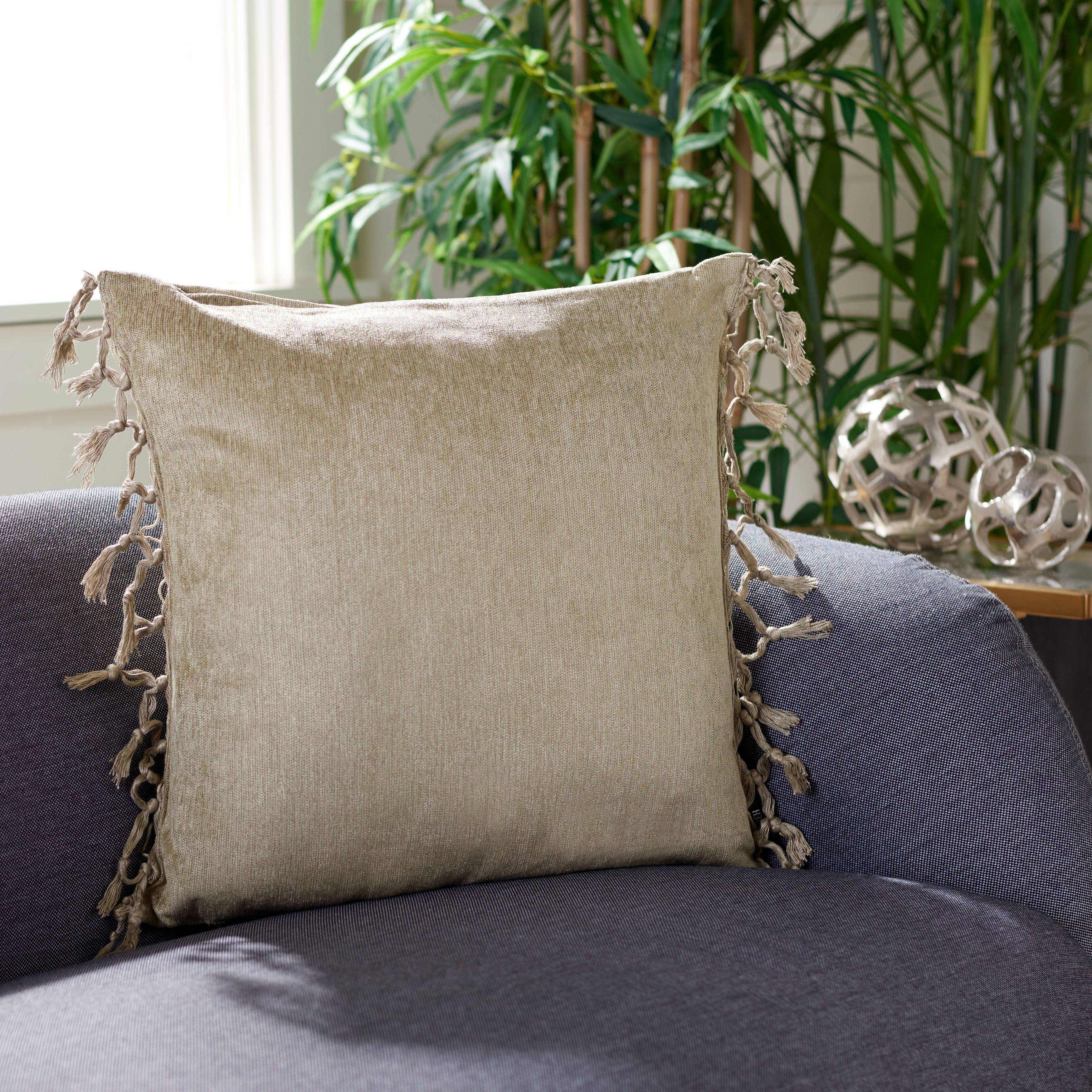Decorative pillows with outlet tassel fringe