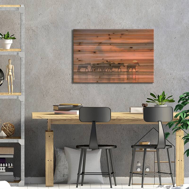 White Angels Of Camargue XI Print On Wood by Daniel Kordan - Multi-Color