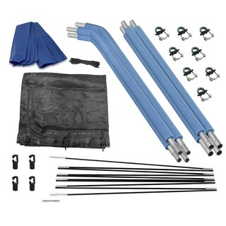 Machrus Upper Bounce Trampoline Top Ring Enclosure Set including Net, 4 Poles, Caps & Foam Sleeves - Fits 14ft Round Trampoline