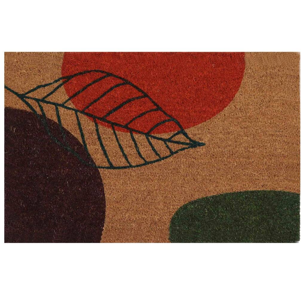 Sheltered Coconut Door Mat Printed Fall 30x18 Natural