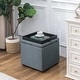 preview thumbnail 7 of 58, Adeco Fabric Square Storage Ottoman with Tray Dark Grey-Without nailhead