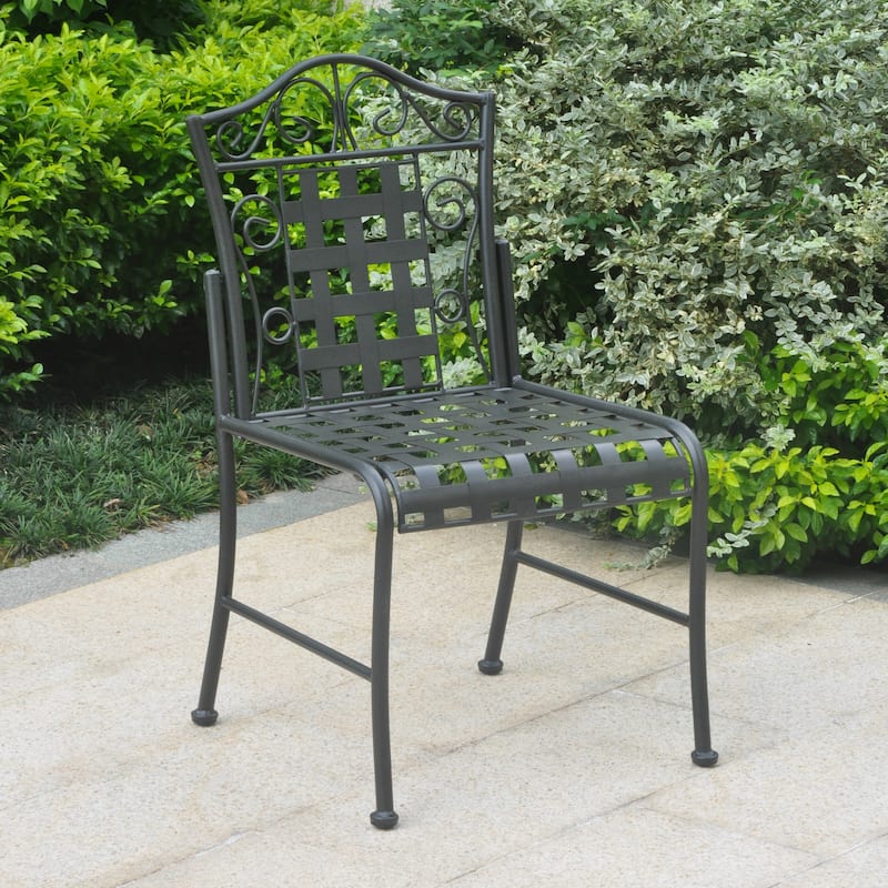 Mandalay Iron Patio Bistro Chairs (Set of 2) - Antique Black
