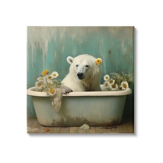 Stupell Polar Bear Vintage Tub Canvas Wall Art Design by Lazar Studio ...