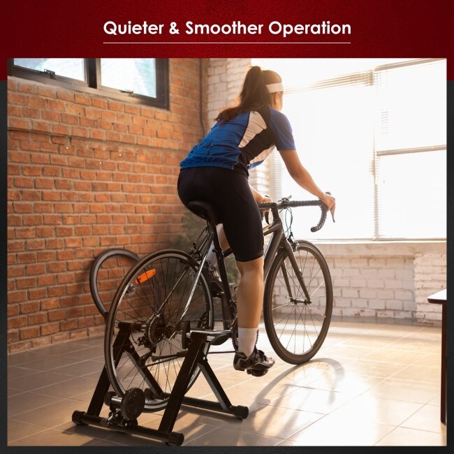 Bicycle indoor exercise trainer stand top