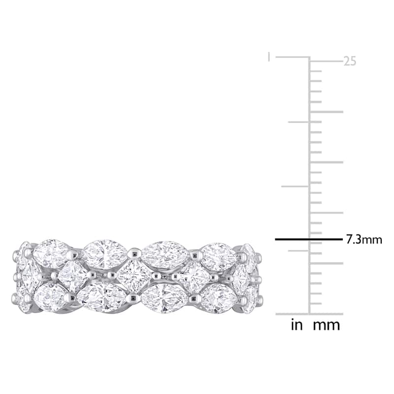 Miadora 4 7/8ct TDW Marquise and Princess-Cut Diamond Full Eternity Band in 14k White Gold