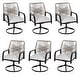 preview thumbnail 10 of 24, Outdoor Dining Set, Swivel Rattan Chairs w Thick Removable Cushion, Dining Table w Umbrella Hole, Patio Furniture Set 6 Wicker Chairs