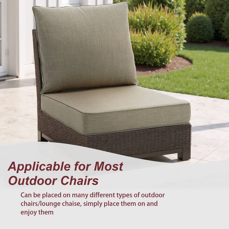 4.7" Thick Sunbrella Outdoor Cushion Set with Back and Seat Cushion