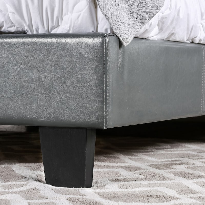 Furniture of America Lala Modern King Faux Leather Platform Bed