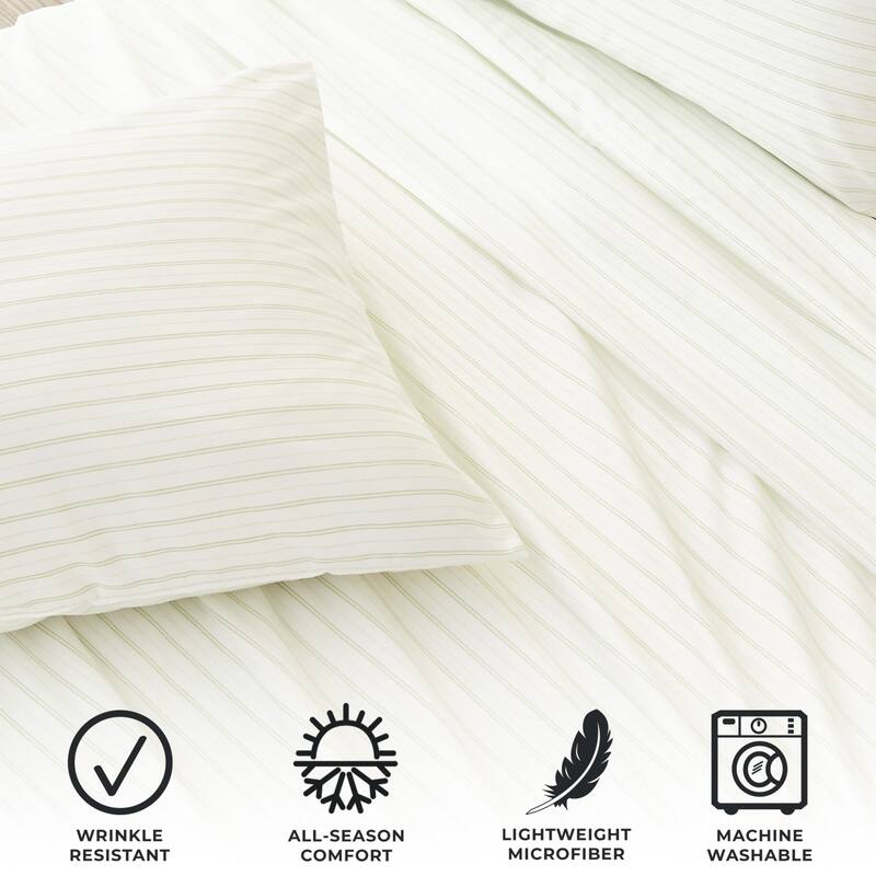 Premium Striped Microfiber Sheet Set